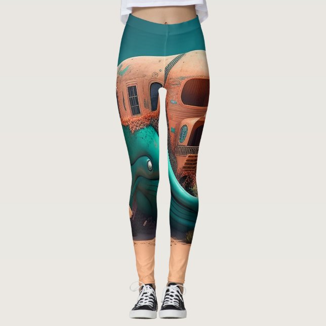 Desert whale house leggings (Front)