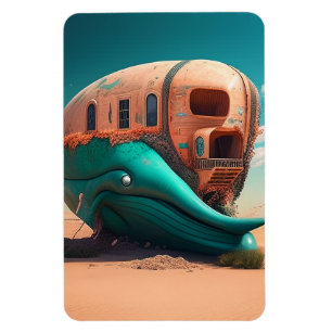 Desert whale house magnet