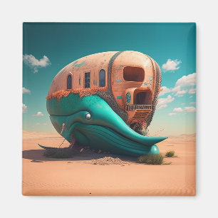 Desert whale house magnet
