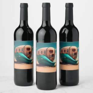 Desert whale house wine label