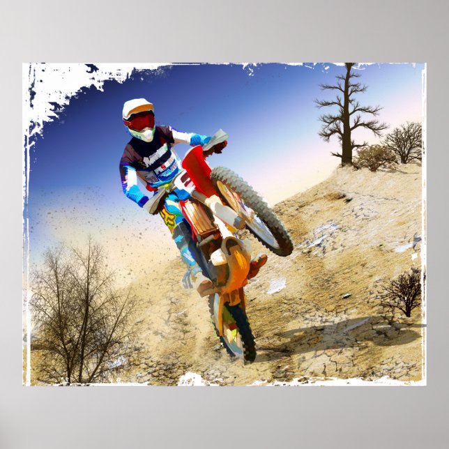 Desert Wheelie Motocross Poster (Front)