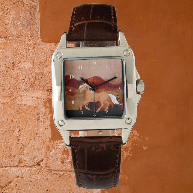 Desert Wild Mustang Horse with Feathers Watch (Creator Uploaded)