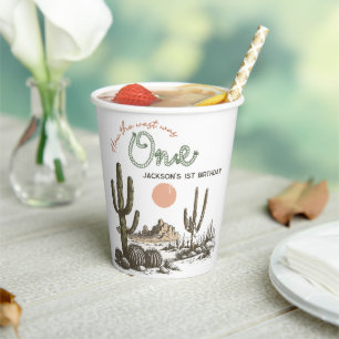 Desert Wild West Western 1st Birthday        Paper Cups