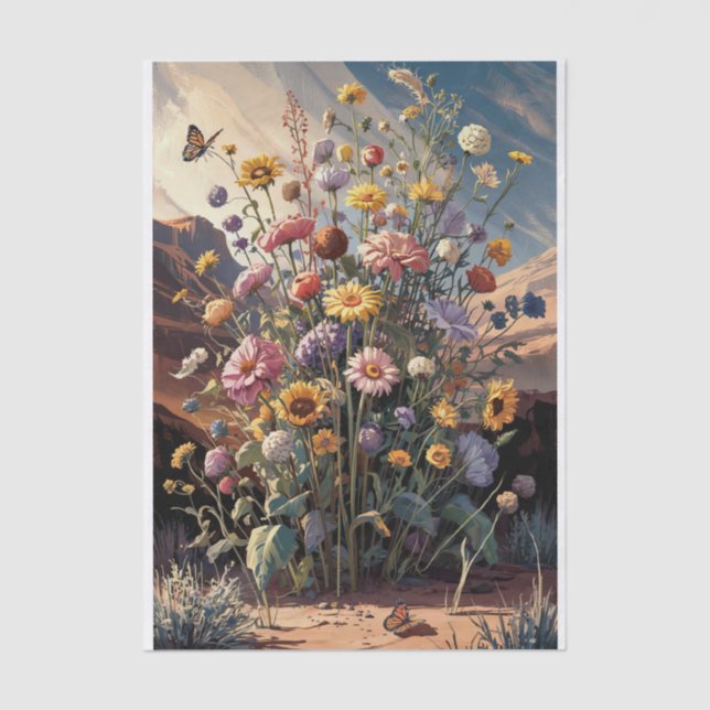 Desert Wildflower Bouquet, Southwest Canyon Tissue Paper (Front)