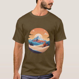 Desert Window to Snowy Peaks Art. T-Shirt