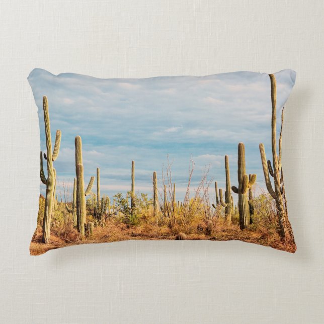 Desert with Saguaro cacti Decorative Cushion (Front)