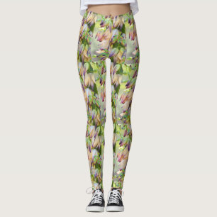 desert yucca flowers light green leggings