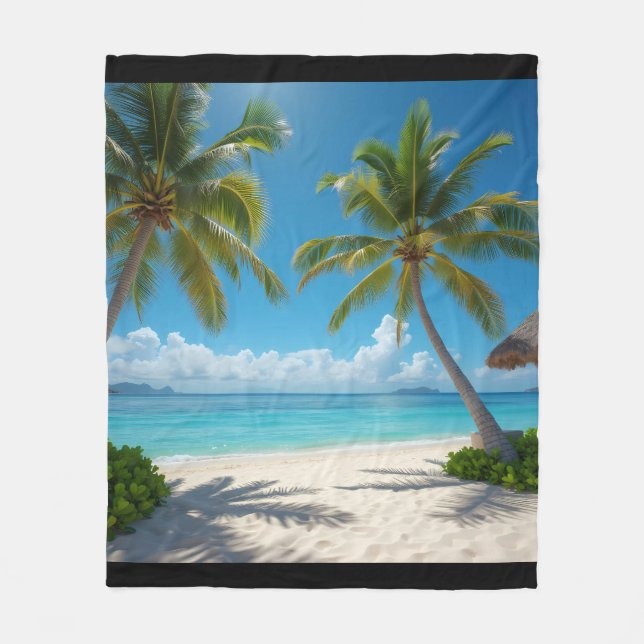Deserted American beach Fleece Blanket (Front)