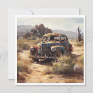 Deserted car in the desert