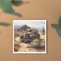 Deserted car in the desert