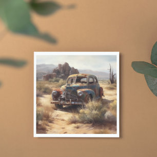 Deserted car in the desert