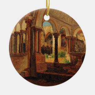 Deserted monastery yard ceramic ornament