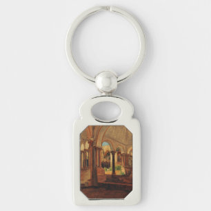 Deserted monastery yard key ring