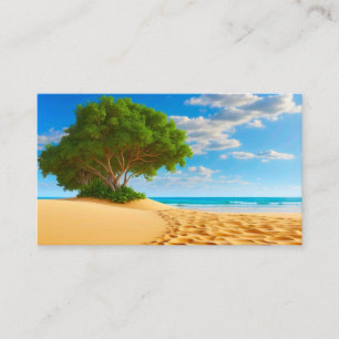 Deserted Tropical Island Sandy Beach Enclosure Card