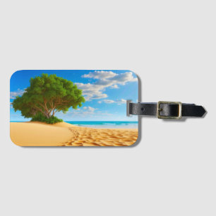 Deserted Tropical Island Sandy Beach  Luggage Tag