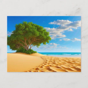 Deserted Tropical Island Sandy Beach Postcard