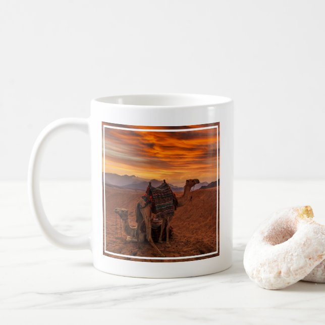 Deserts | Bactrian Camel Egypt Sand Dune Coffee Mug (With Donut)