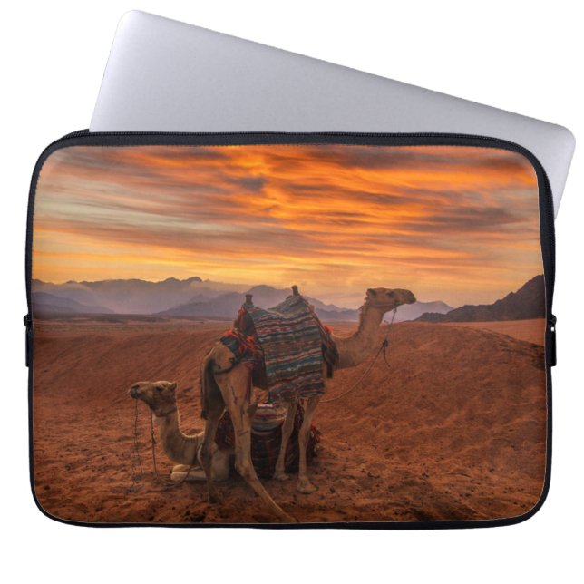 Deserts | Bactrian Camel Egypt Sand Dune Laptop Sleeve (Front)