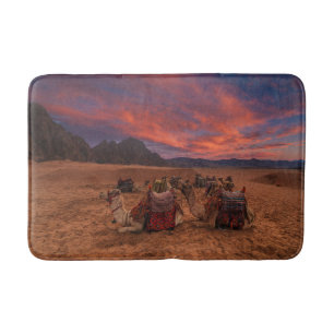 Deserts Camels Sinai Mountains Egypt Bath Mat