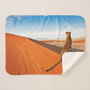 Deserts Cheetah Savannah Desert Sherpa Blanket
