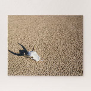 Deserts Cow Skull on the Desert Ground Jigsaw Puzzle