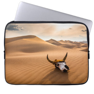 Deserts   Cow Skull Rippled Sand Dunes Laptop Sleeve