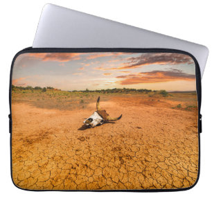 Deserts   Desert with Cow Skull Laptop Sleeve
