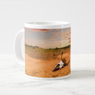 Deserts   Desert with Cow Skull Large Coffee Mug