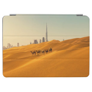Deserts   Dubai's Skyline View with Camels iPad Air Cover