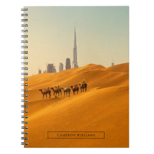 Deserts Dubai's Skyline View with Camels Notebook