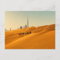 Deserts | Dubai's Skyline View with Camels