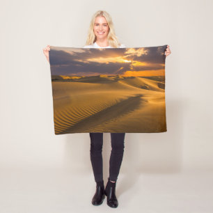 Deserts Landscape of Sand Dunes Fleece Blanket