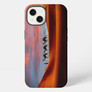 Deserts Man & Camels in the Sand Dunes iPhone 13 Case