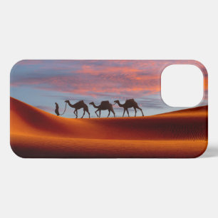 Deserts   Man & Camels in the Sand Dunes iPhone 13 Case