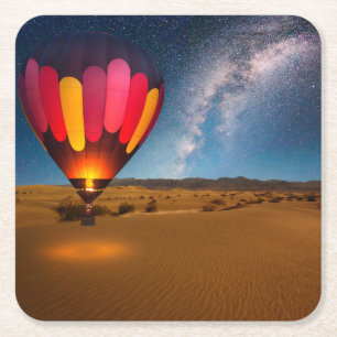 Deserts Mesquite Dunes Death Valley Square Paper Coaster