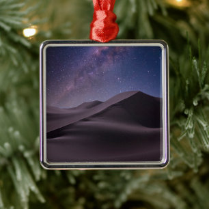 Deserts   Milky Way Starry Sky Sand Dune Dubai Metal Ornament