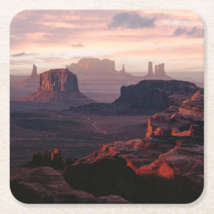 Deserts   Monument Valley Utah-Ariziona Square Paper Coaster