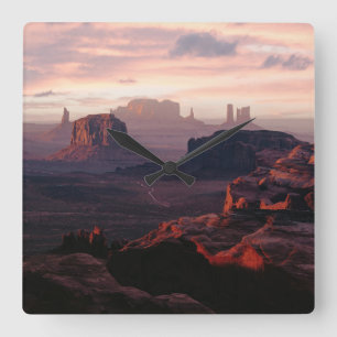Deserts Monument Valley Utah-Ariziona Square Wall Clock
