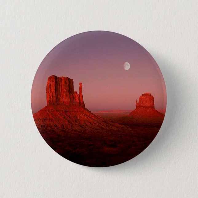 Deserts Moonrise Monument Valley Utah 6 Cm Round Badge (Front)