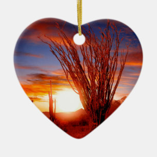 Deserts Ocotillo Sonora Arizona Ceramic Ornament