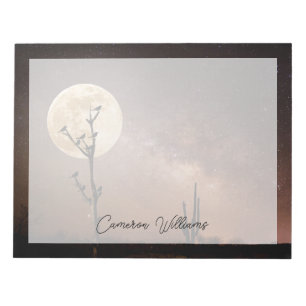 Deserts Saguaro Cactus With Birds in Desert Notepad