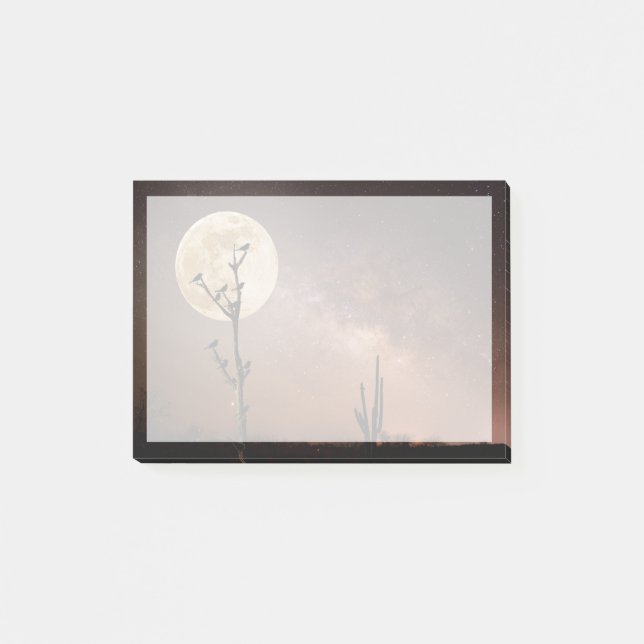 Deserts | Saguaro Cactus With Birds in Desert Post-it Notes (Front)
