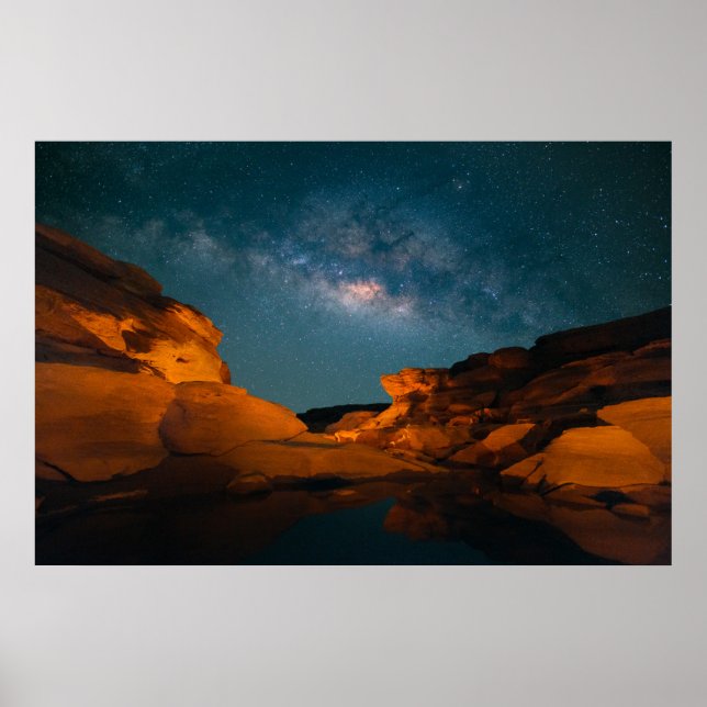 Deserts | Sam Pan Bok Night time Thailand Poster (Front)