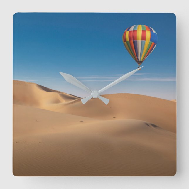 Deserts | Sand Dunes in the Dubai Desert Square Wall Clock (Front)