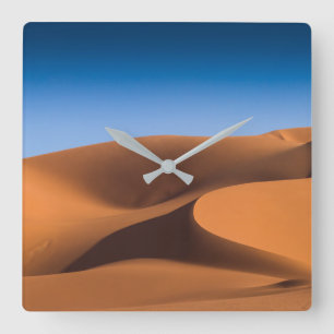 Deserts Sand Dunes Near Illizi, South Algeria Square Wall Clock