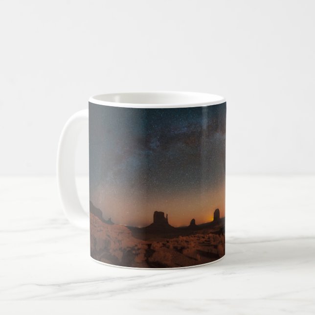 Deserts | Starry Sky Over A Desert Landscape Coffee Mug (Front Left)