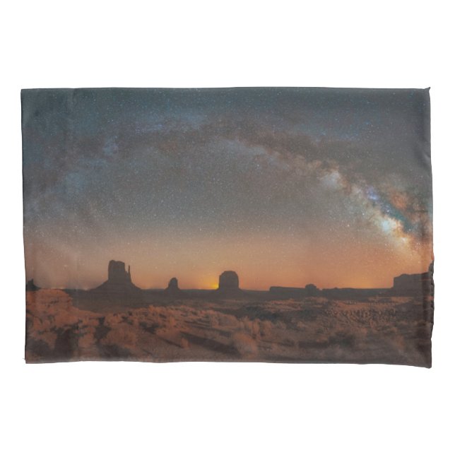 Deserts | Starry Sky Over A Desert Landscape Pillowcase (Front)