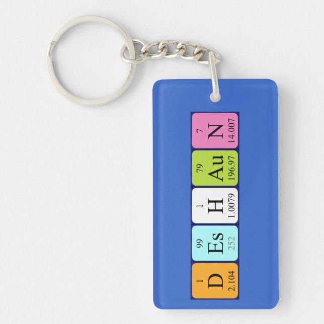 Deshaun periodic table name keyring (Front)