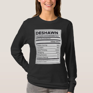 Deshawn Nutrition Information Problem Solving Hard T-Shirt