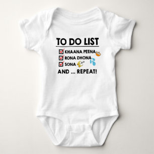 Desi Baby To-Do List! (Eat, Cry, Sleep) Bodysuit